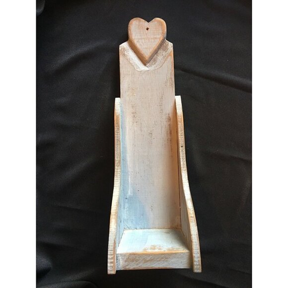 Wall Decor Wood Shelf Farmhouse Blue 14 x 5 x 4.25” Primitive Distressed Narrow - Picture 1 of 6